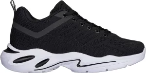 CALTO Men's Invisible Height Increasing Elevator Shoes - Black/White Super Lightweight Sporty Sneakers - 2.6 Inches Taller - Q330 - Size 9.5 D(M) US