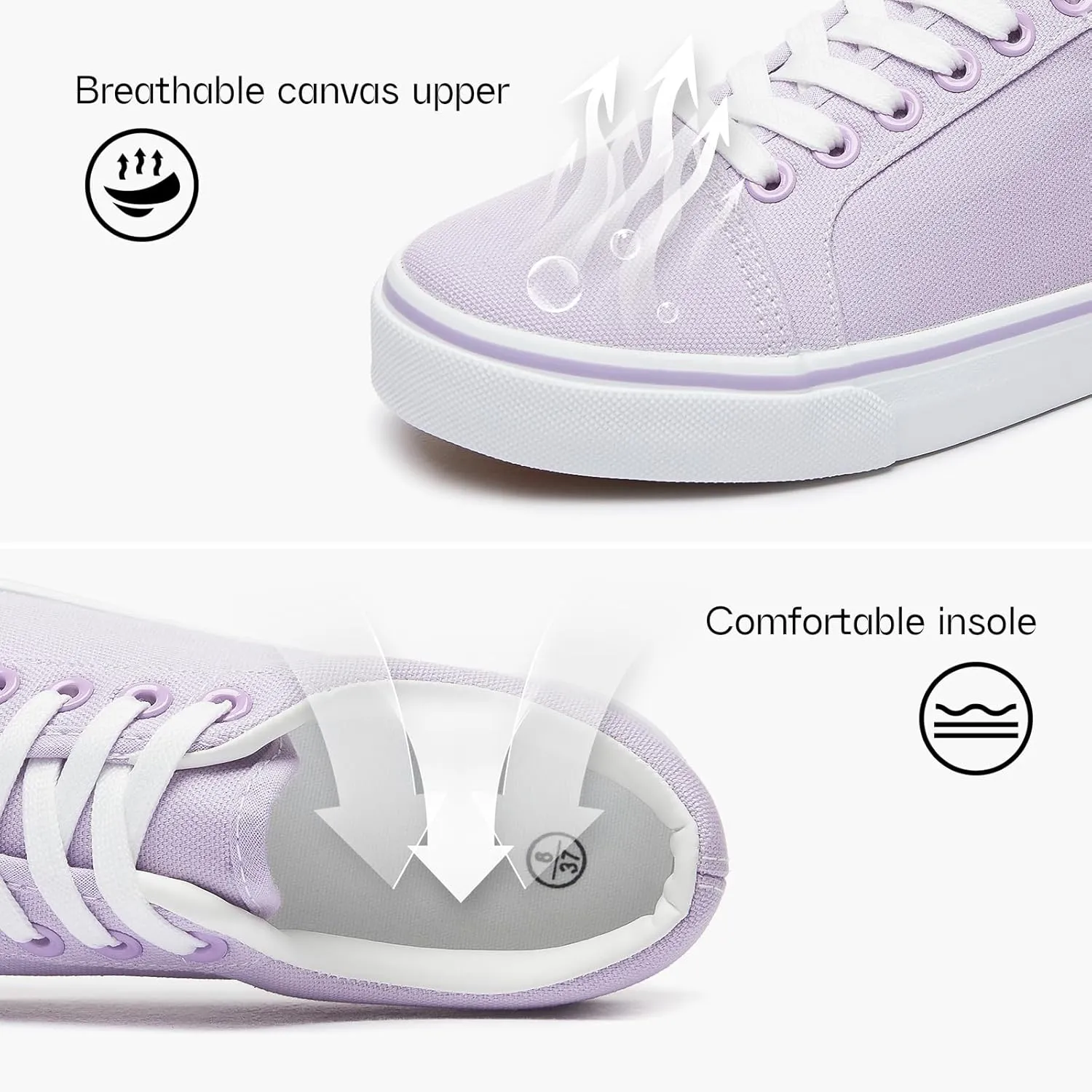 Canvas Shoes for Women White Canvas Sneakers Womens Casual Shoes Low Top Black Sneakers Comfortable Tennis Shoes