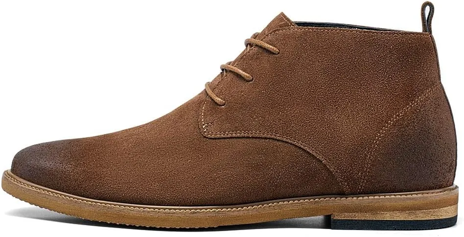 CHAMARIPA Men's Invisible Height Increasing Shoes - Leather Elevator Chelsea Shoes for Man,2-3 inches Taller.