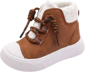 Children's Snow Boots and Winter Cotton Boots Warm Plus Cotton Shoes Leather for Baby Boys and Girls Kids Sneakers Kids