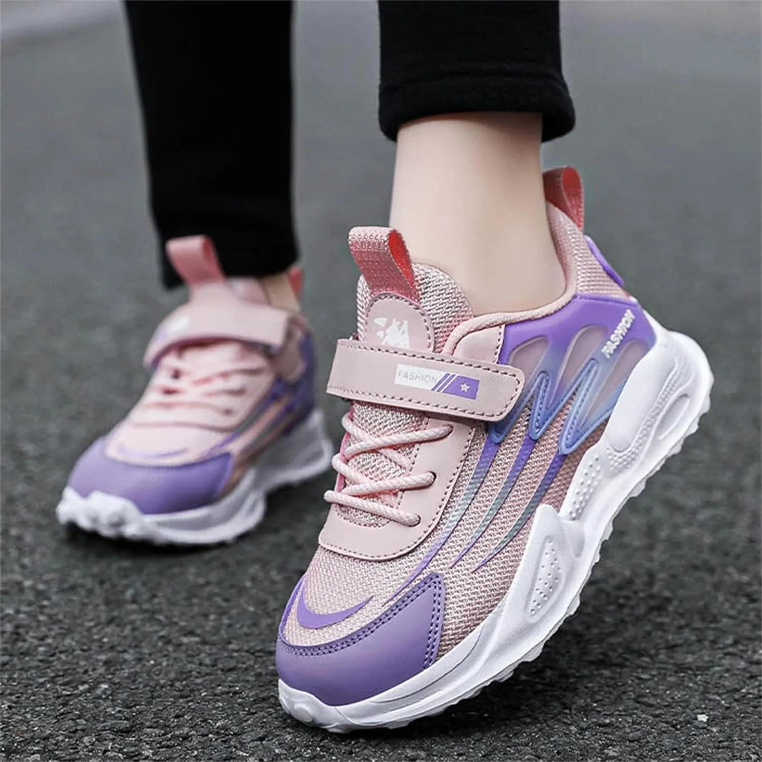Chunky Platform Sneakers for Toddler Kids Memory Foam Dad Shoes for Boys Girls Lace-Up Running Slip On Fashion Sneakers