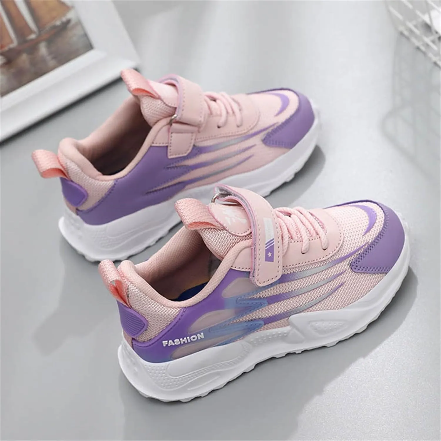 Chunky Platform Sneakers for Toddler Kids Memory Foam Dad Shoes for Boys Girls Lace-Up Running Slip On Fashion Sneakers