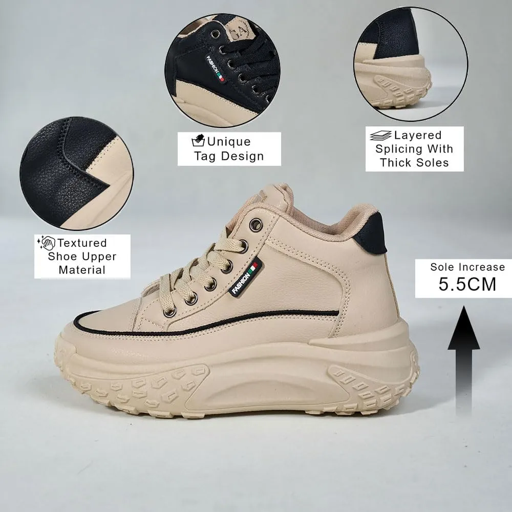 Chunky Sneakers for Women,Platform White Mesh Dad Walking Shoes,Comfortable Breathable Casual Fashion Running Shoes