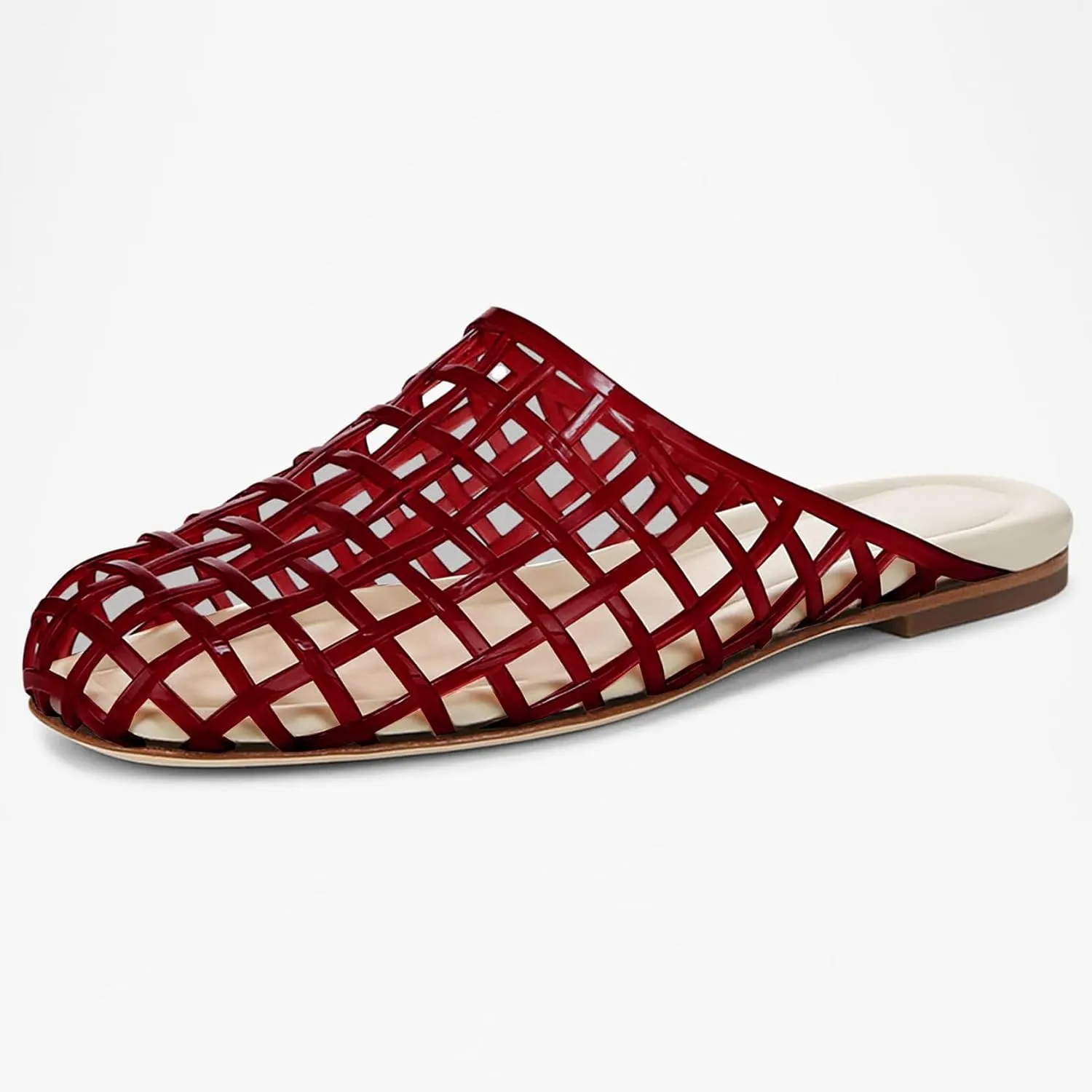 Clear Jelly Shoes for Women Slip on Jelly Mesh Slides Sandals Comfortable Closed Toe Jelly Flats Sandals Jelly Summer Beach Sandals.