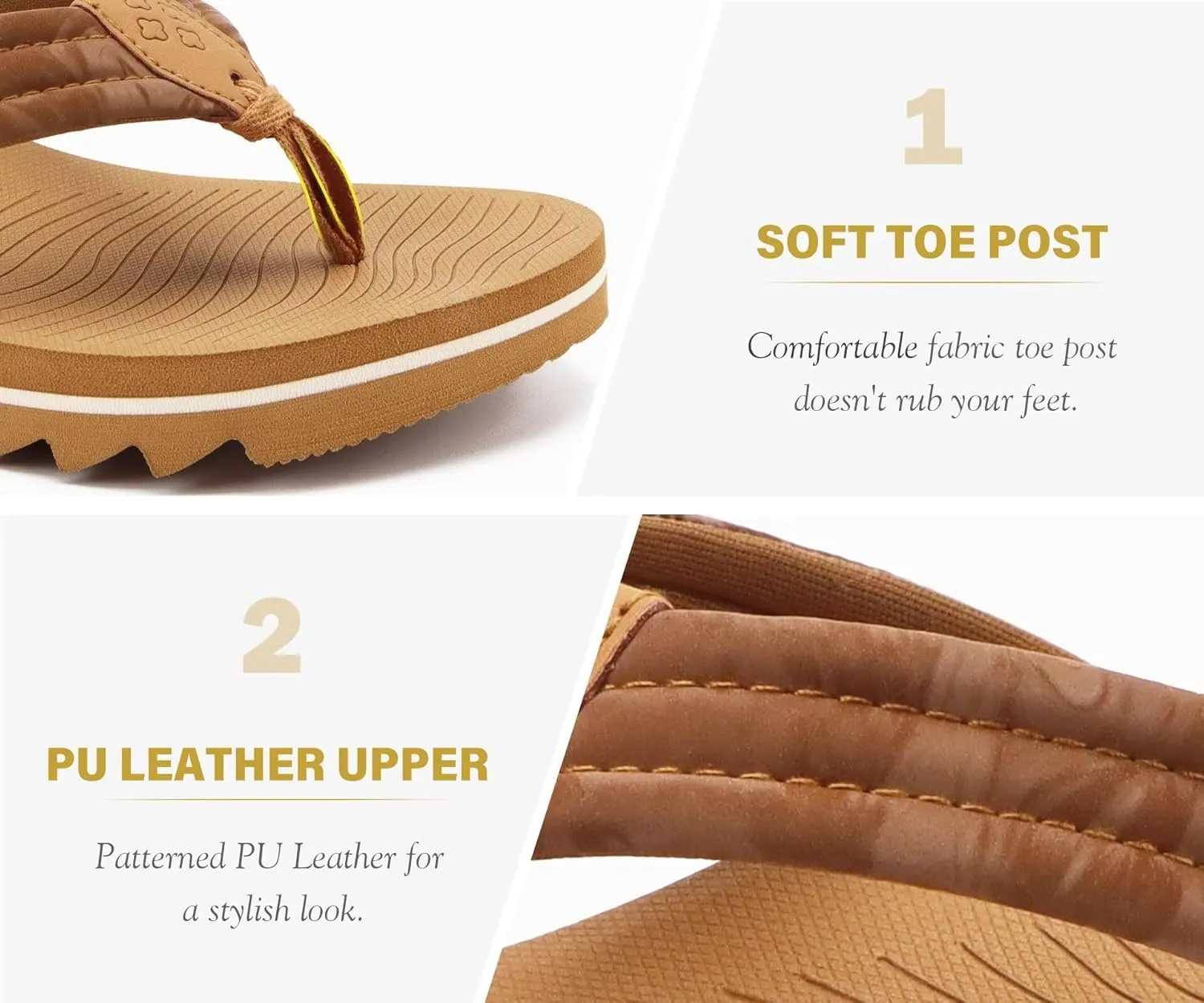 COFACE Womens Arch Support Flip Flops Yoga Mat Comfortable Thick Cushion Walking Thong Sandals Lightweight Slip On Summer Beach Slippers