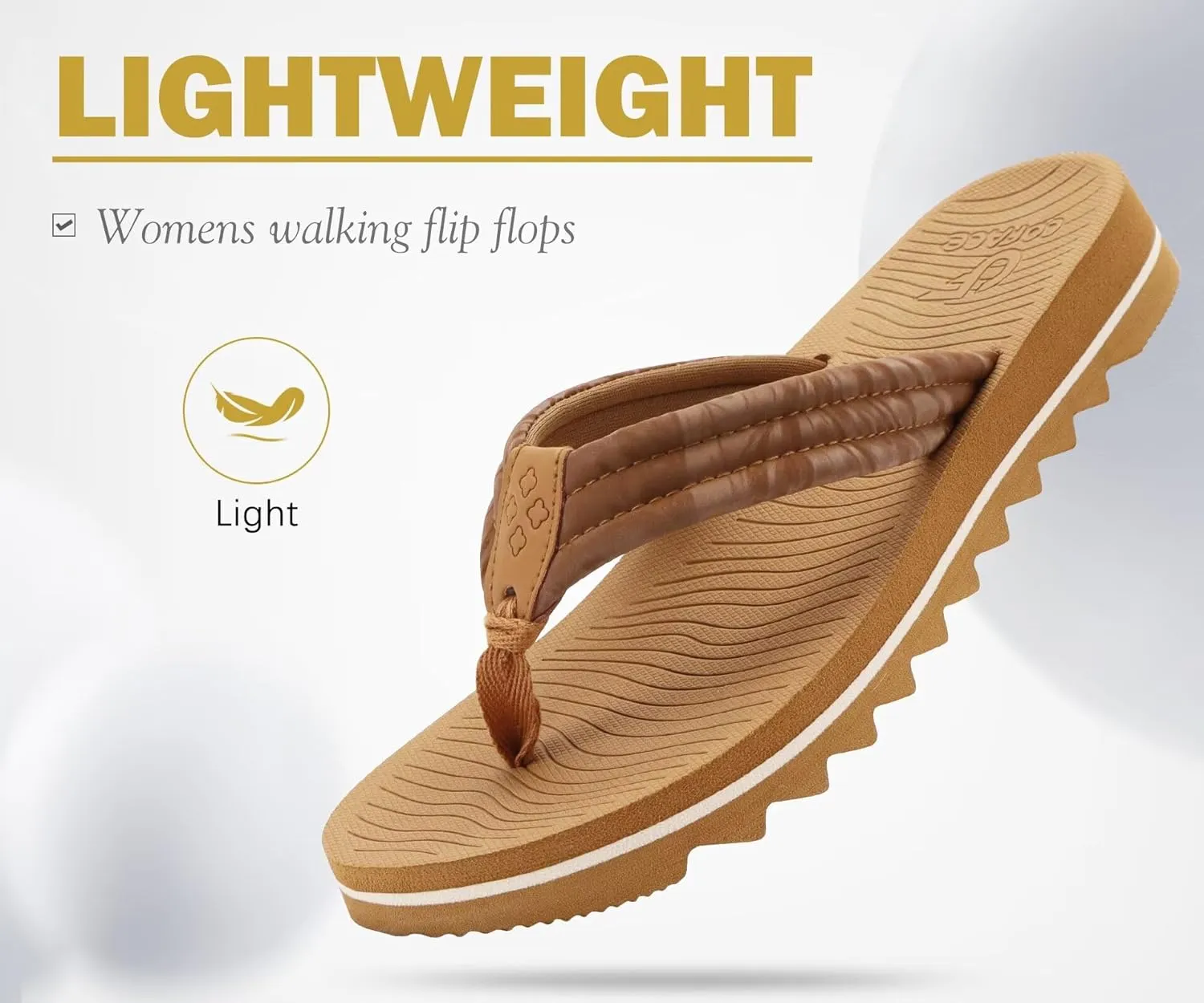 COFACE Womens Arch Support Flip Flops Yoga Mat Comfortable Thick Cushion Walking Thong Sandals Lightweight Slip On Summer Beach Slippers