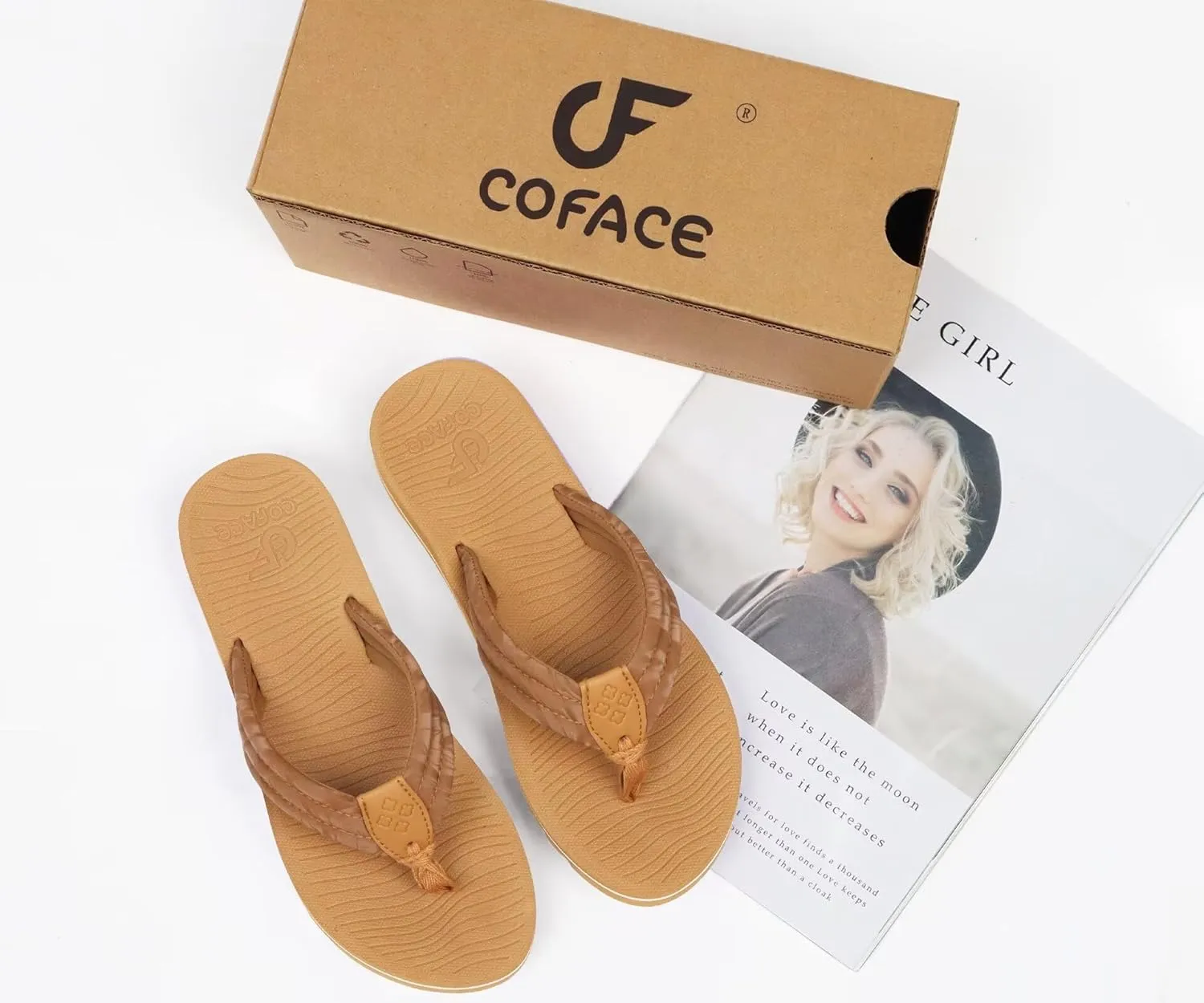 COFACE Womens Arch Support Flip Flops Yoga Mat Comfortable Thick Cushion Walking Thong Sandals Lightweight Slip On Summer Beach Slippers