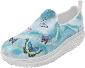 Coloranimal Platform Sneakers for Women Fashion Platform Loafers Slip On Shoes Womens Loafers High Top Athletic Sneakers Non Slip Ladies Jogging Shoes