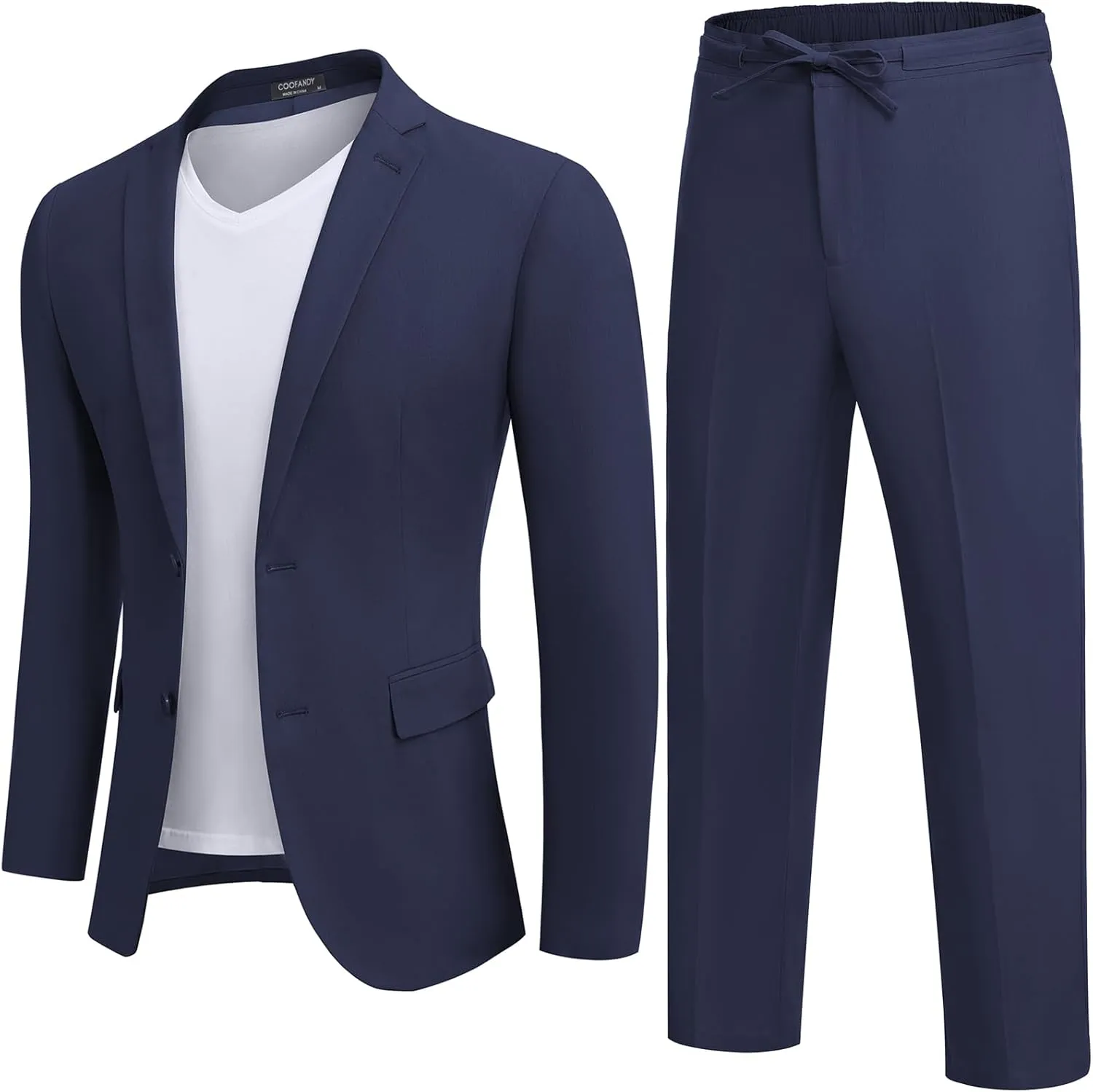COOFANDY Men's 2 Piece Linen Suits Set Regular Fit Casual Lightweight Blazer Jacket and Pants