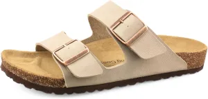 Cork Footbed Slide Sandals for Women, Arch Support Adjustable Buckle Cushioned Sandals, Comfy Summer Essentials