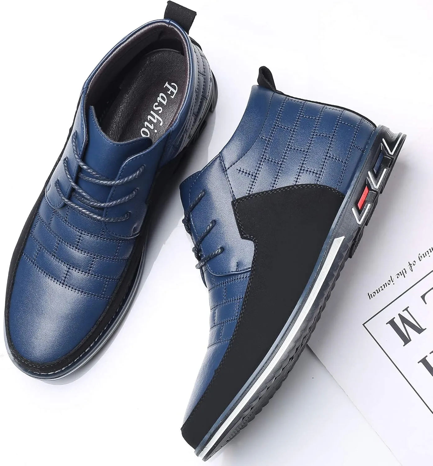 COSIDRAM Men Casual Shoes High-top Loafers Comfort Walking Sneakers Boots for Male