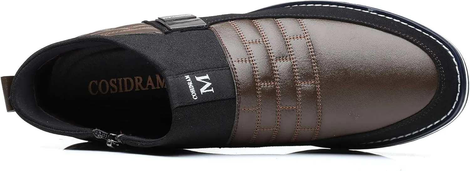 COSIDRAM Men Casual Shoes High-top Loafers Comfort Walking Sneakers Boots for Male