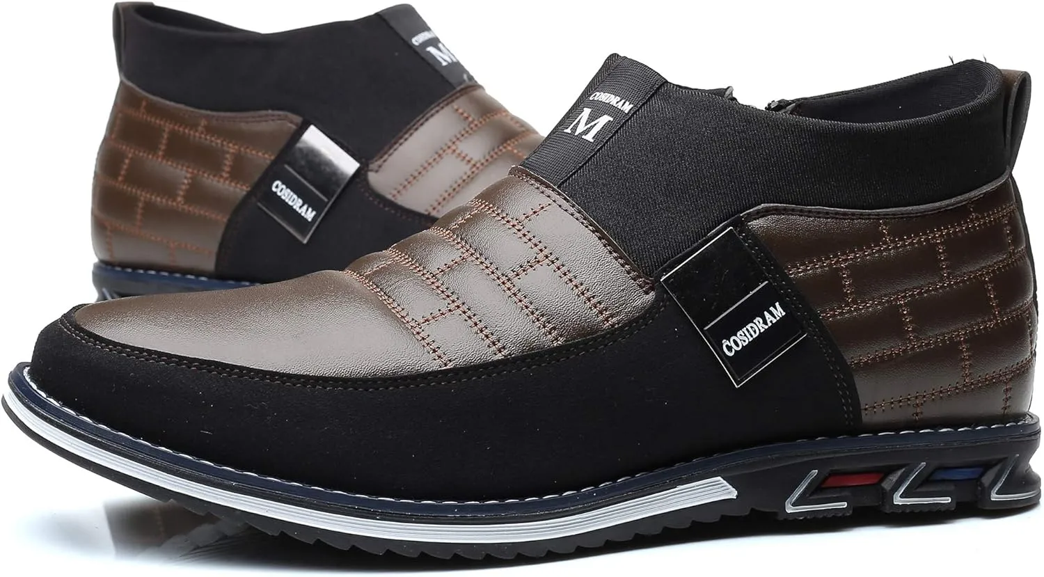 COSIDRAM Men Casual Shoes High-top Loafers Comfort Walking Sneakers Boots for Male