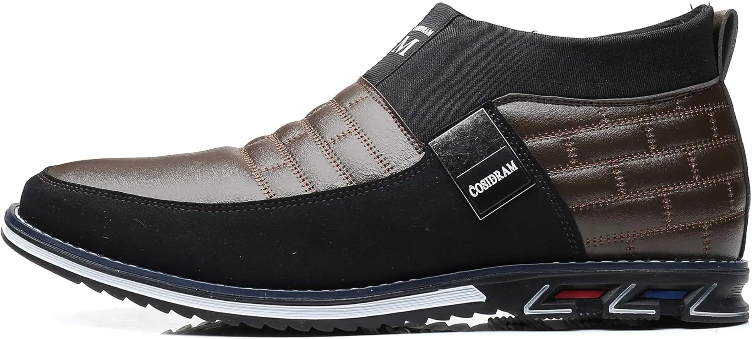 COSIDRAM Men Casual Shoes High-top Loafers Comfort Walking Sneakers Boots for Male