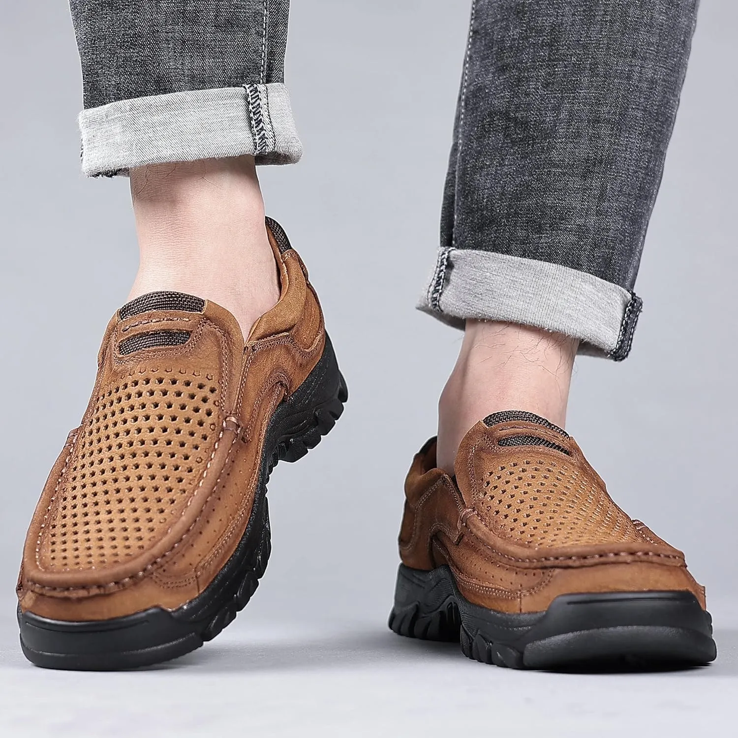COSIDRAM Men Walking Sneakers Luxury Leather Shoes Casual Shoes Loafers for Male
