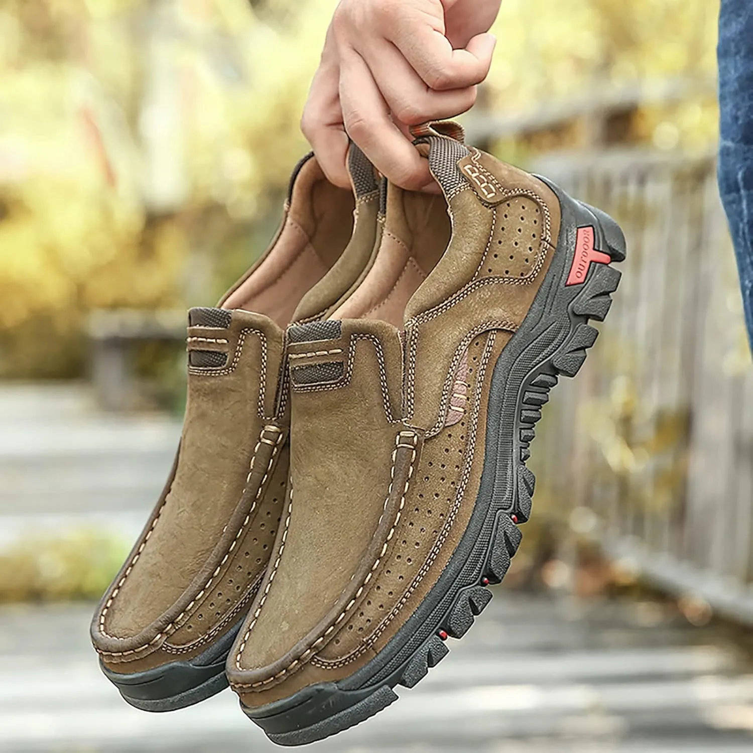 COSIDRAM Men Walking Sneakers Luxury Leather Shoes Casual Shoes Loafers for Male