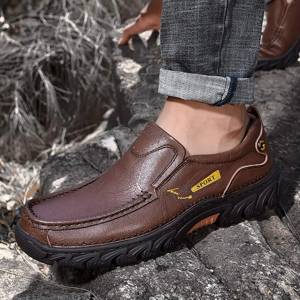 COSIDRAM Men Walking Sneakers Luxury Leather Shoes Casual Shoes Loafers for Male