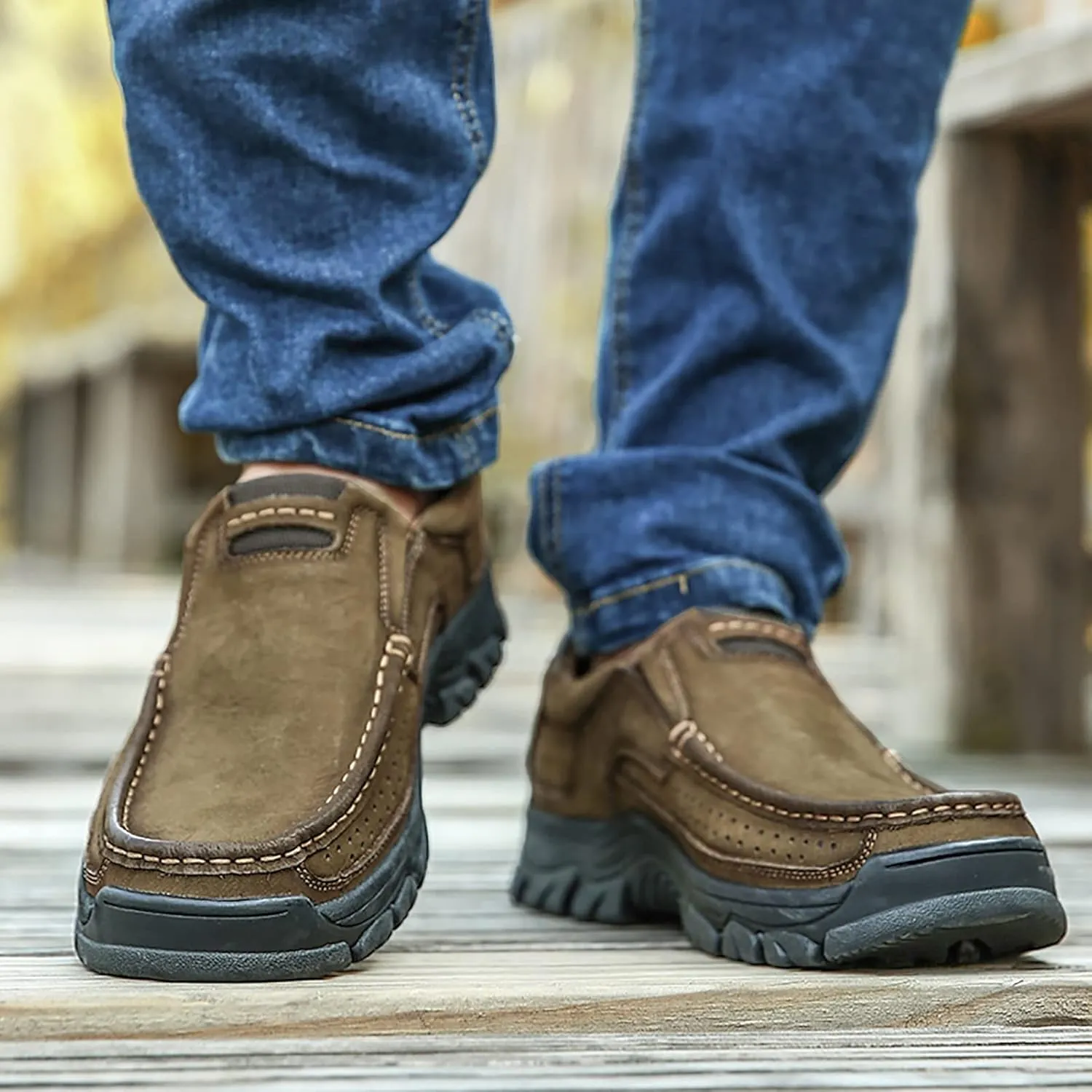 COSIDRAM Men Walking Sneakers Luxury Leather Shoes Casual Shoes Loafers for Male