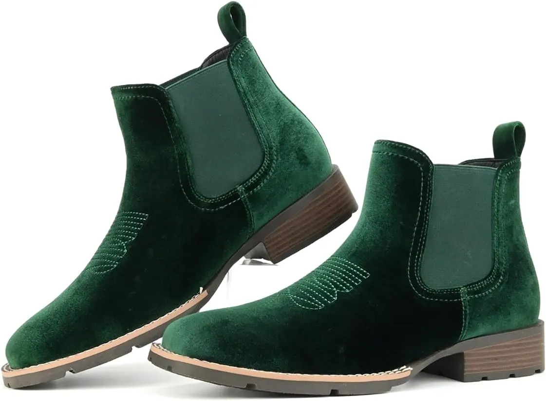 Cowboy Boots for Men Western Men's Boots Casual Dress Slip On Chelsea Boots Retro Stylish Shoes