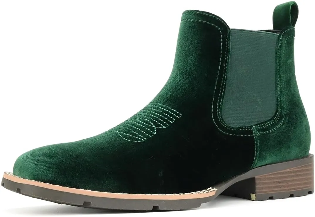 Cowboy Boots for Men Western Men's Boots Casual Dress Slip On Chelsea Boots Retro Stylish Shoes