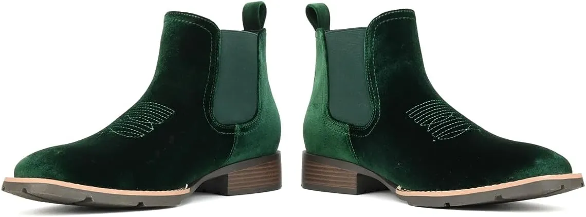 Cowboy Boots for Men Western Men's Boots Casual Dress Slip On Chelsea Boots Retro Stylish Shoes