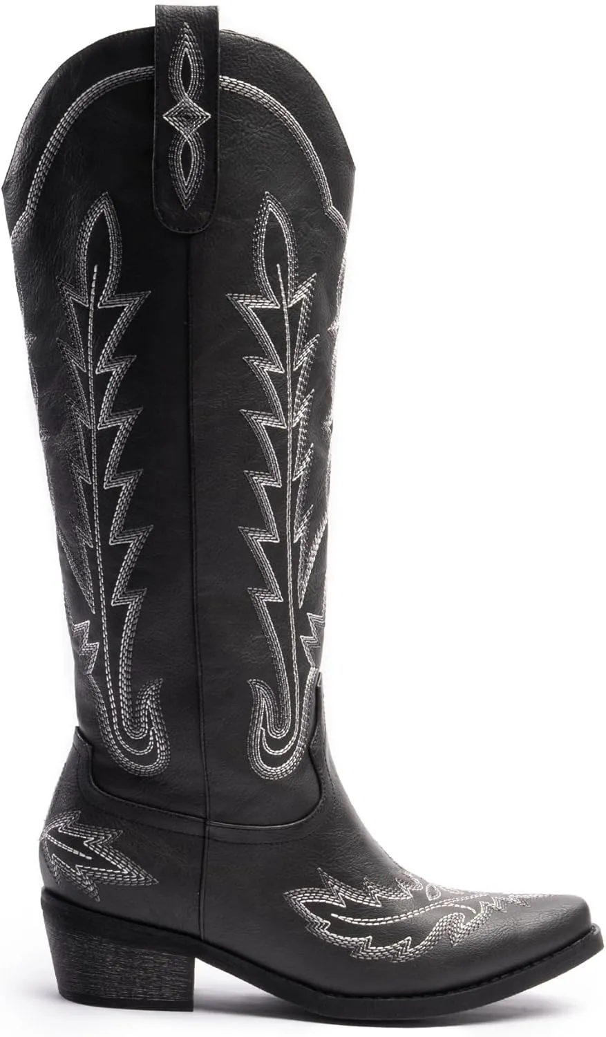 Cowboy Boots for Women, Embroidered Cowgirl Boots, Pointed Toe Knee High Boots, Women's Western Boots Pull On with Side Zipper