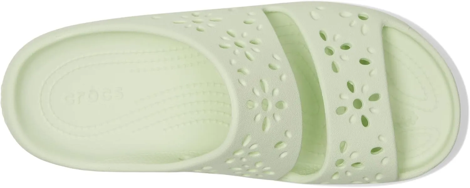 Crocs Unisex-Adult Classic Sandals 2.0 with Floral Cutout Design Slide