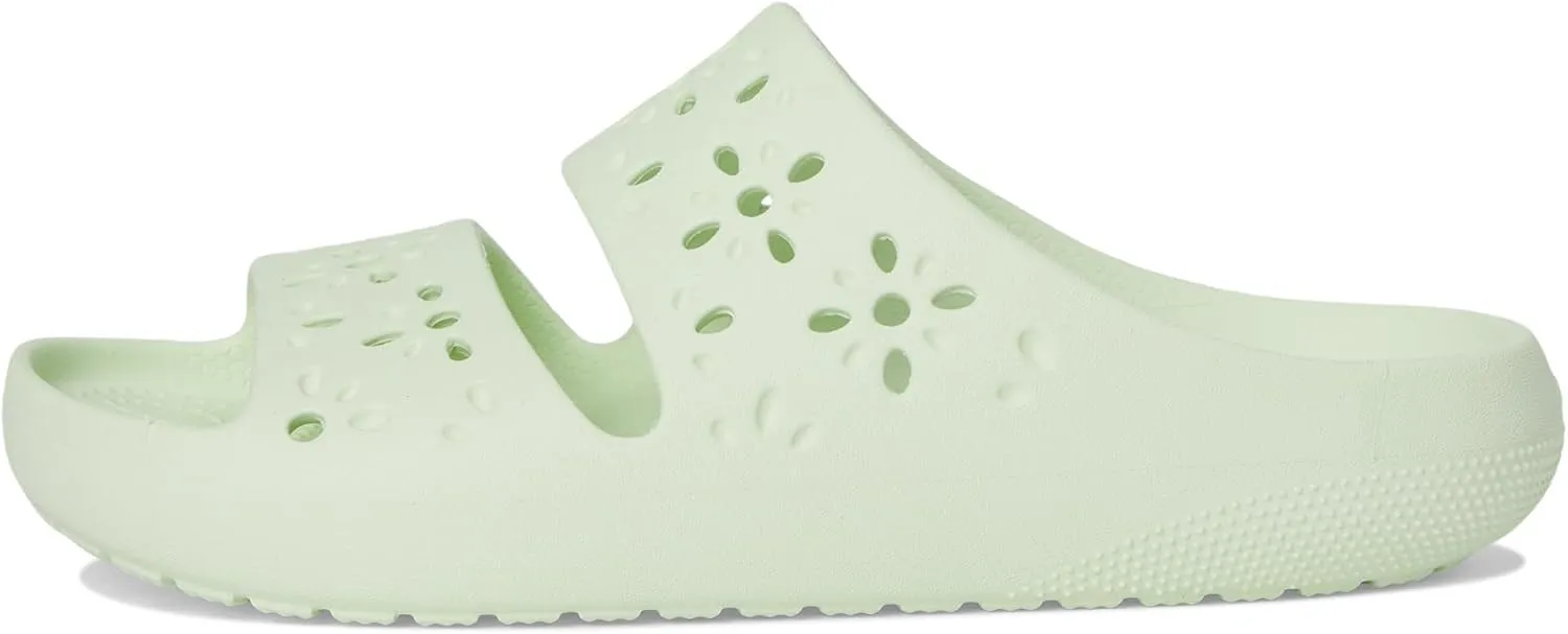 Crocs Unisex-Adult Classic Sandals 2.0 with Floral Cutout Design Slide