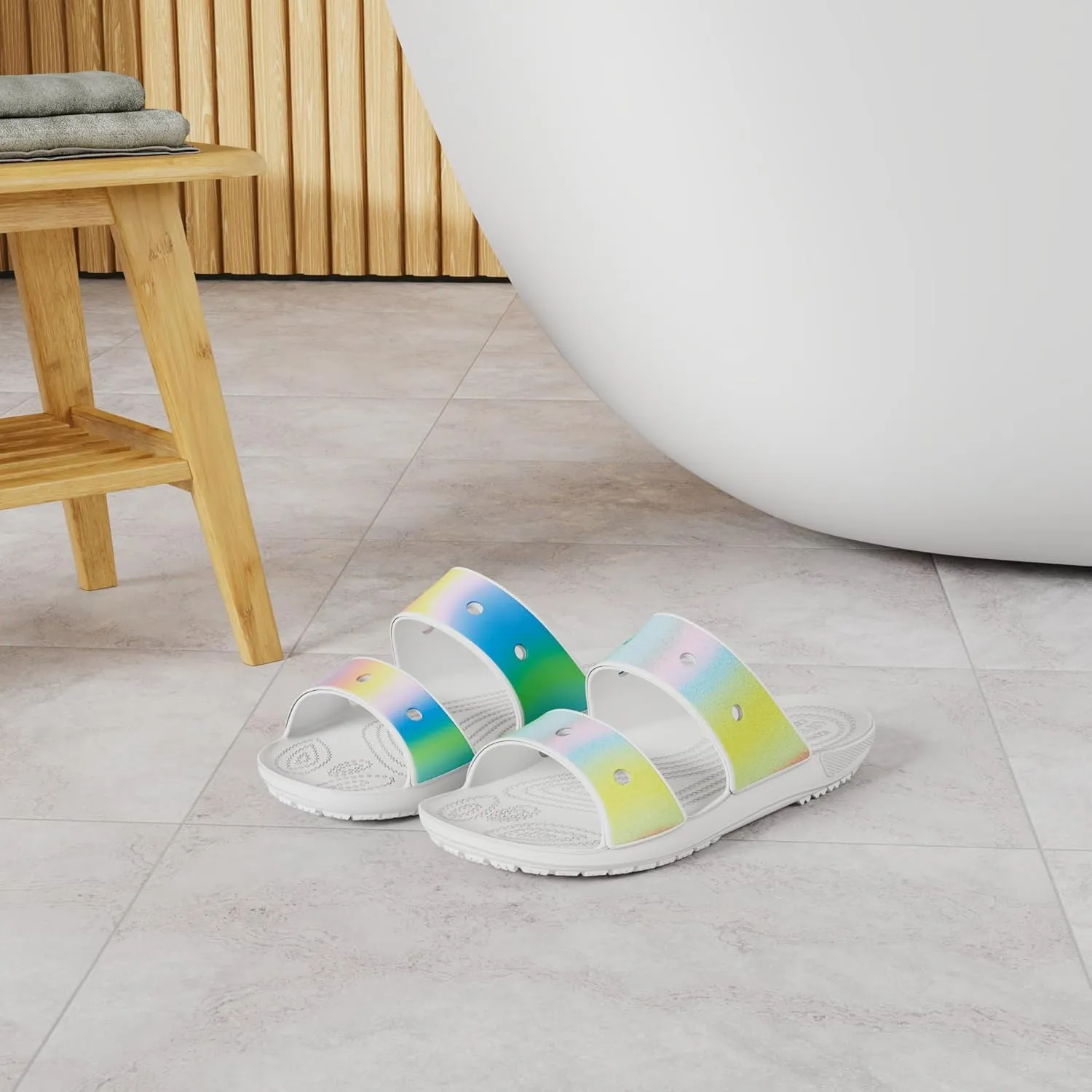 Crocs Unisex Classic Tie Dye Two-Strap Sandals Slide