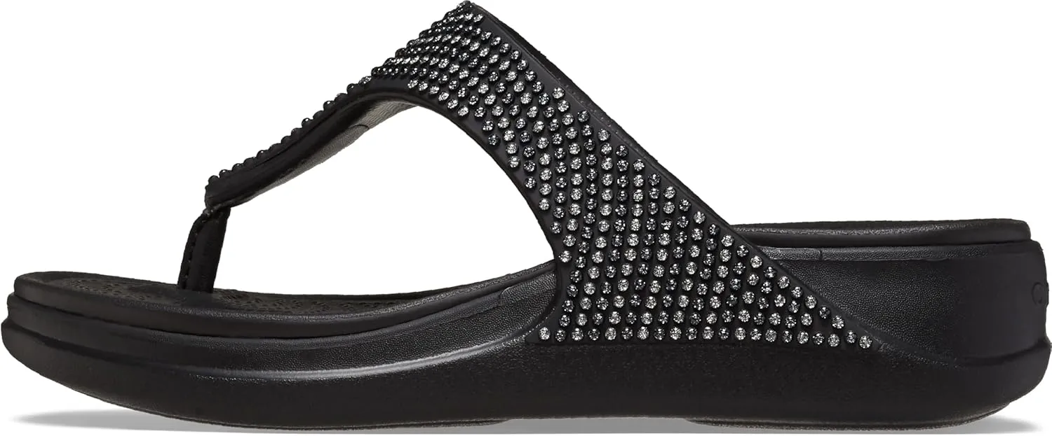 Crocs Women's Boca Bling Flip Wedge Platform Sandal