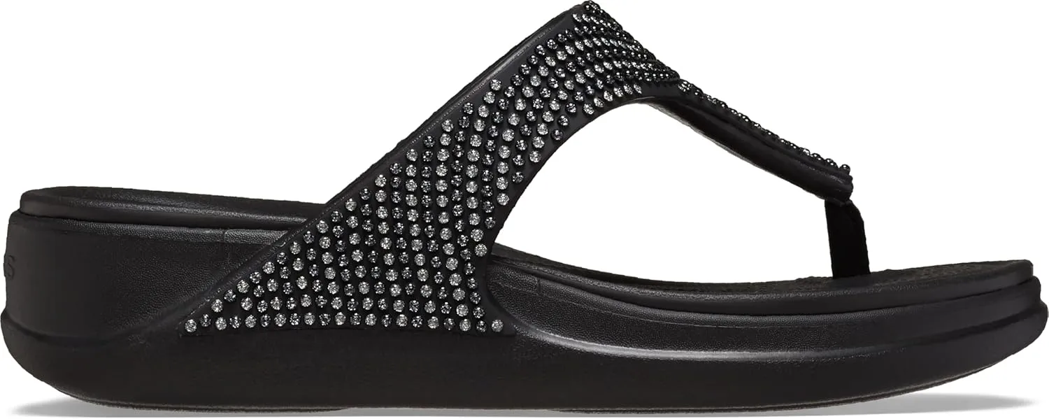 Crocs Women's Boca Bling Flip Wedge Platform Sandal