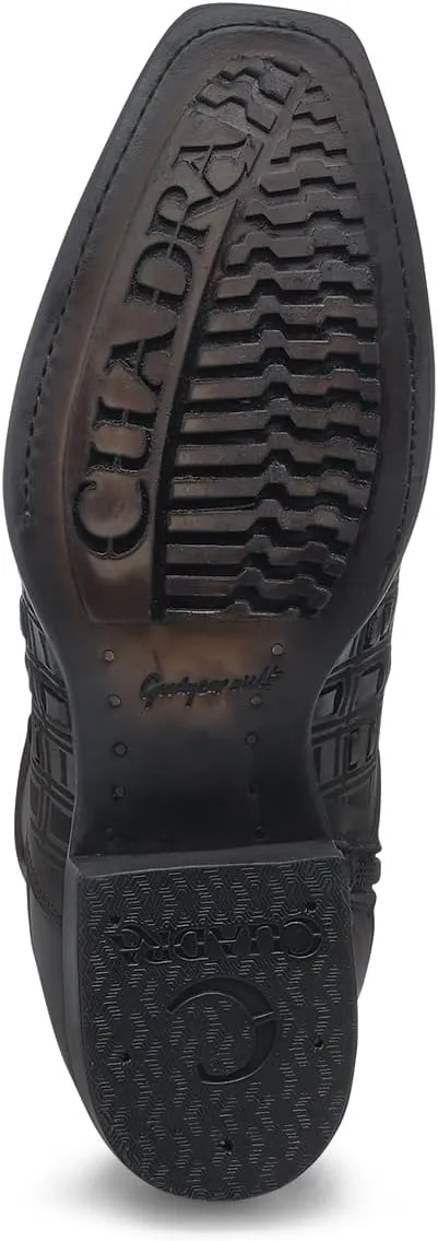 CUADRA | Men’s Boot in Genuine Bovine Leather with Handcrafted Weaving and Laser Engraving1J3PRS Brown