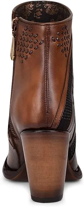 Cuadra Women's Bootie in Genuine Bovine Leather with Zipper 3F86RS CAFE
