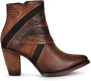 Cuadra Women's Bootie in Genuine Bovine Leather with Zipper 3F86RS CAFE