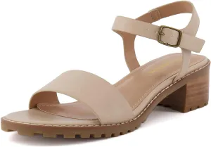 CUSHIONAIRE Flynn one band block heel sandal  Memory Foam, Wide Widths Available