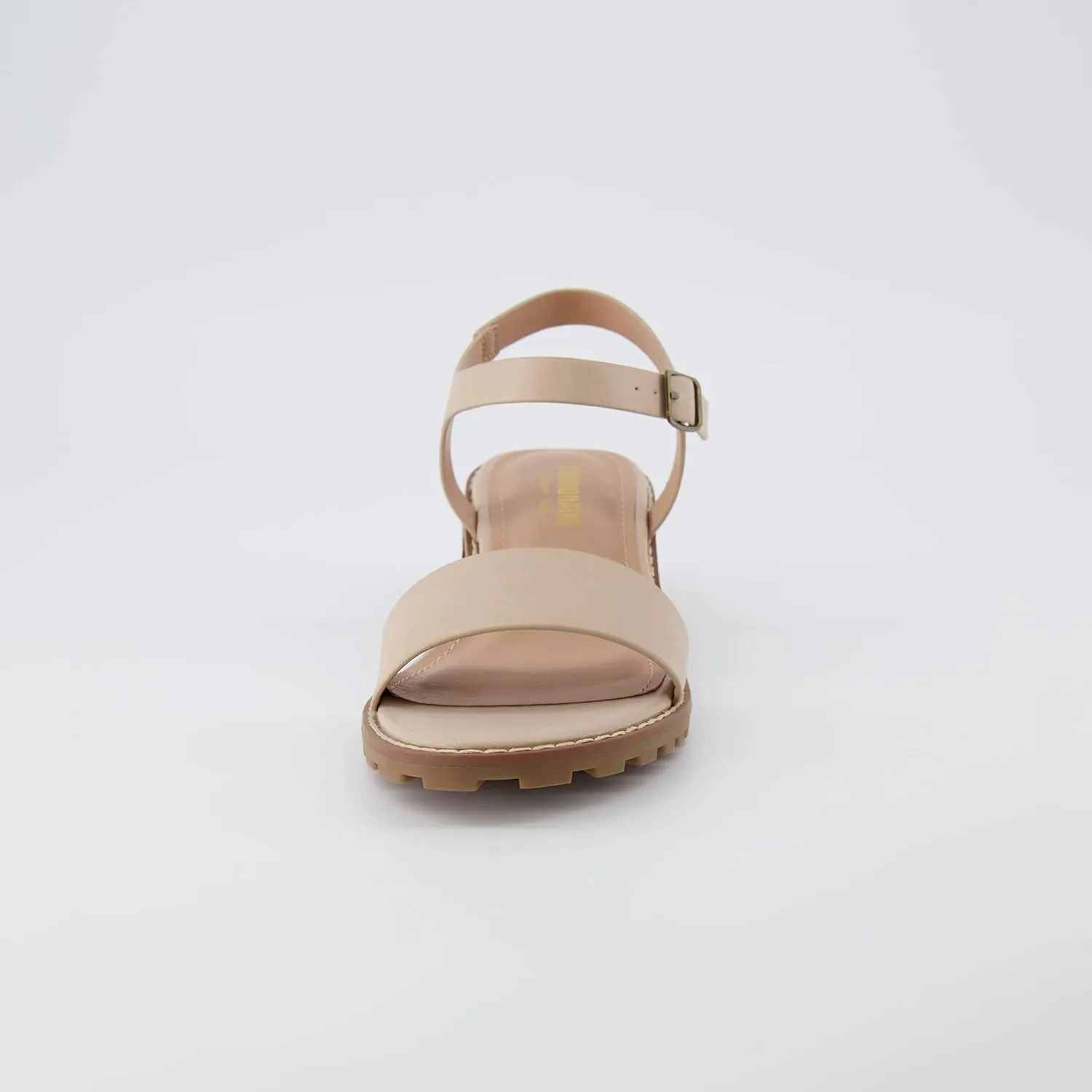 CUSHIONAIRE Flynn one band block heel sandal  Memory Foam, Wide Widths Available