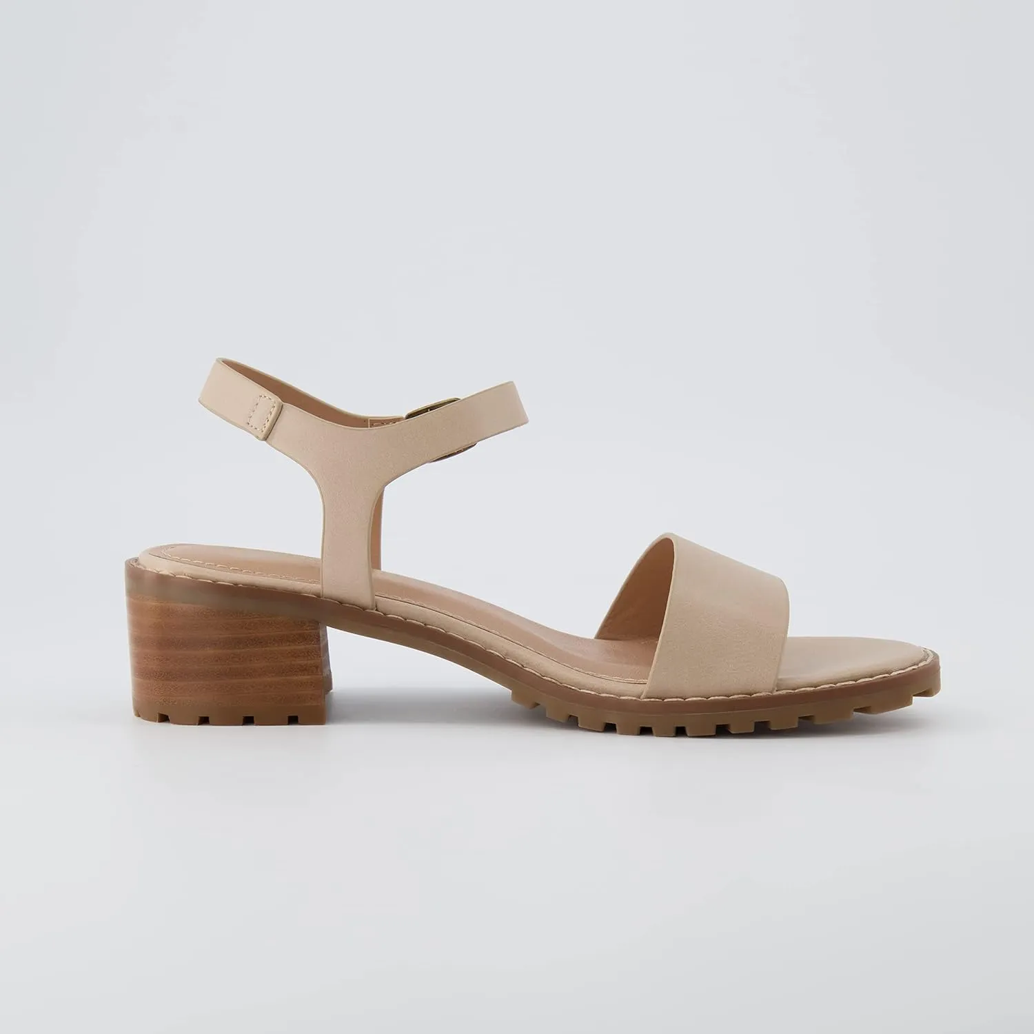 CUSHIONAIRE Flynn one band block heel sandal  Memory Foam, Wide Widths Available