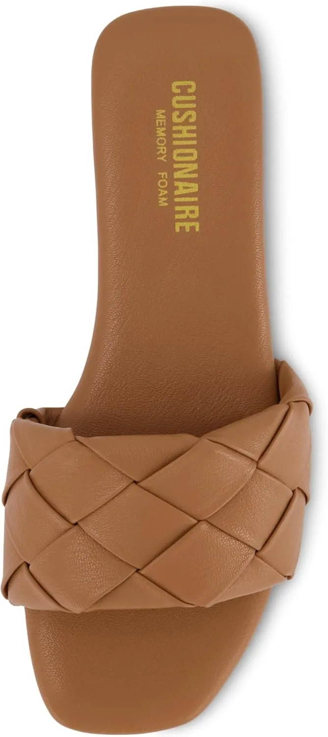 CUSHIONAIRE Women's Franca woven slide sandal  Memory Foam, Wide Widths Available