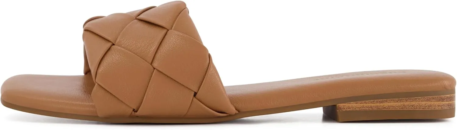CUSHIONAIRE Women's Franca woven slide sandal  Memory Foam, Wide Widths Available