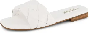 CUSHIONAIRE Women's Franca woven slide sandal  Memory Foam, Wide Widths Available