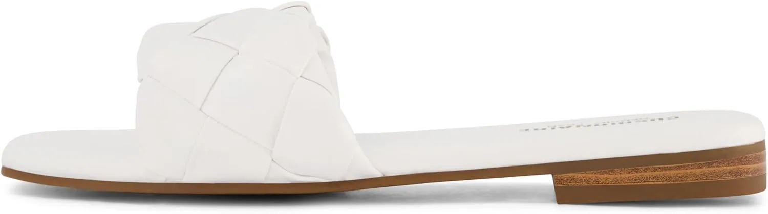 CUSHIONAIRE Women's Franca woven slide sandal  Memory Foam, Wide Widths Available