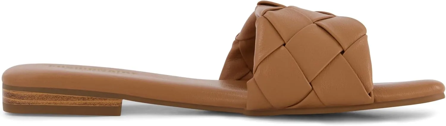 CUSHIONAIRE Women's Franca woven slide sandal  Memory Foam, Wide Widths Available