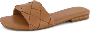 CUSHIONAIRE Women's Franca woven slide sandal  Memory Foam, Wide Widths Available