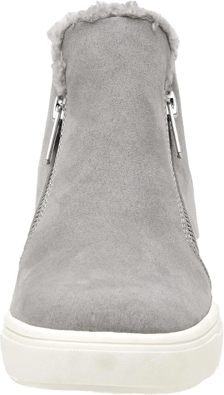 CUSHIONAIRE Women's Heaven Hidden Wedge Faux Shearling Sneaker  Memory Foam