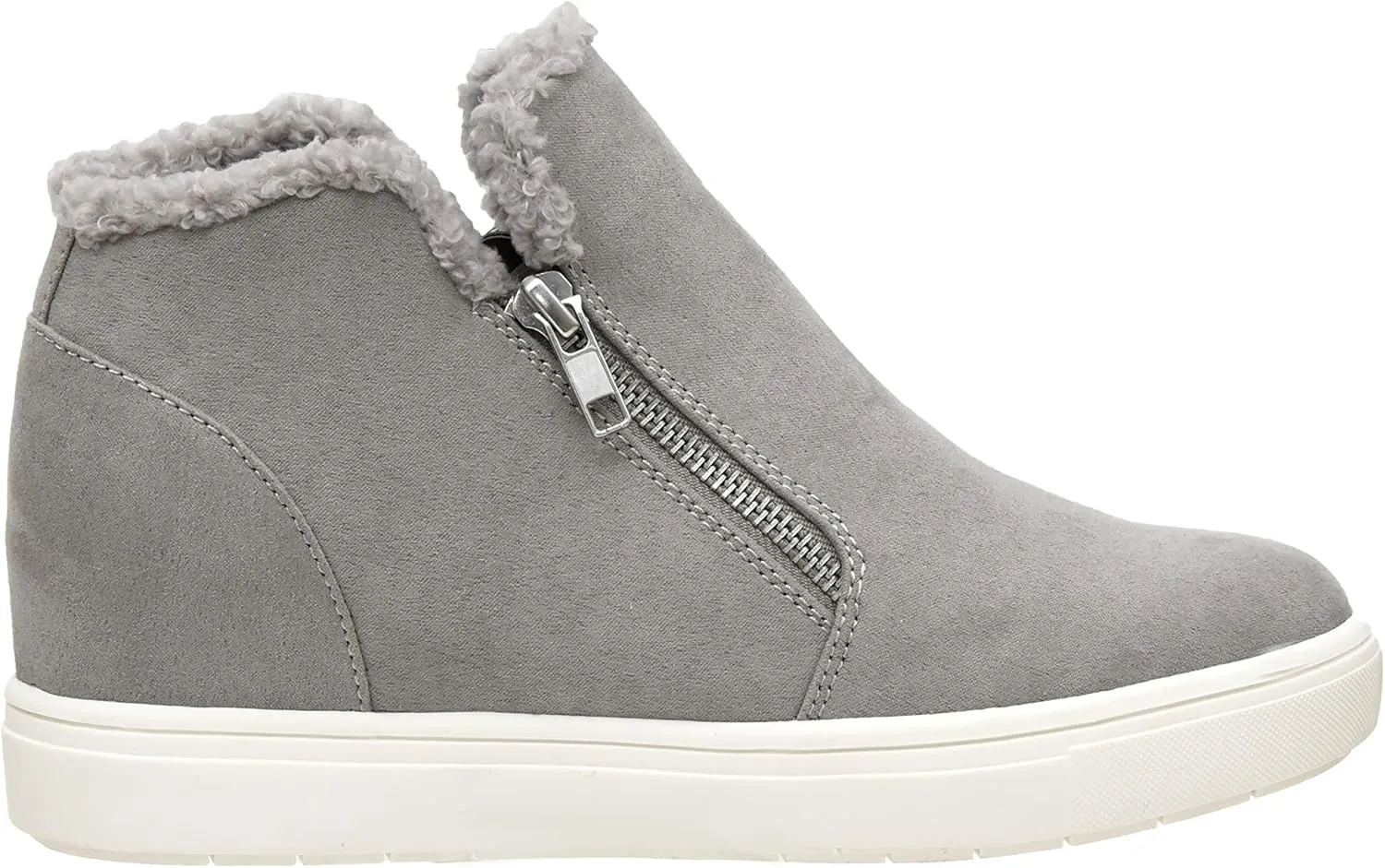 CUSHIONAIRE Women's Heaven Hidden Wedge Faux Shearling Sneaker  Memory Foam