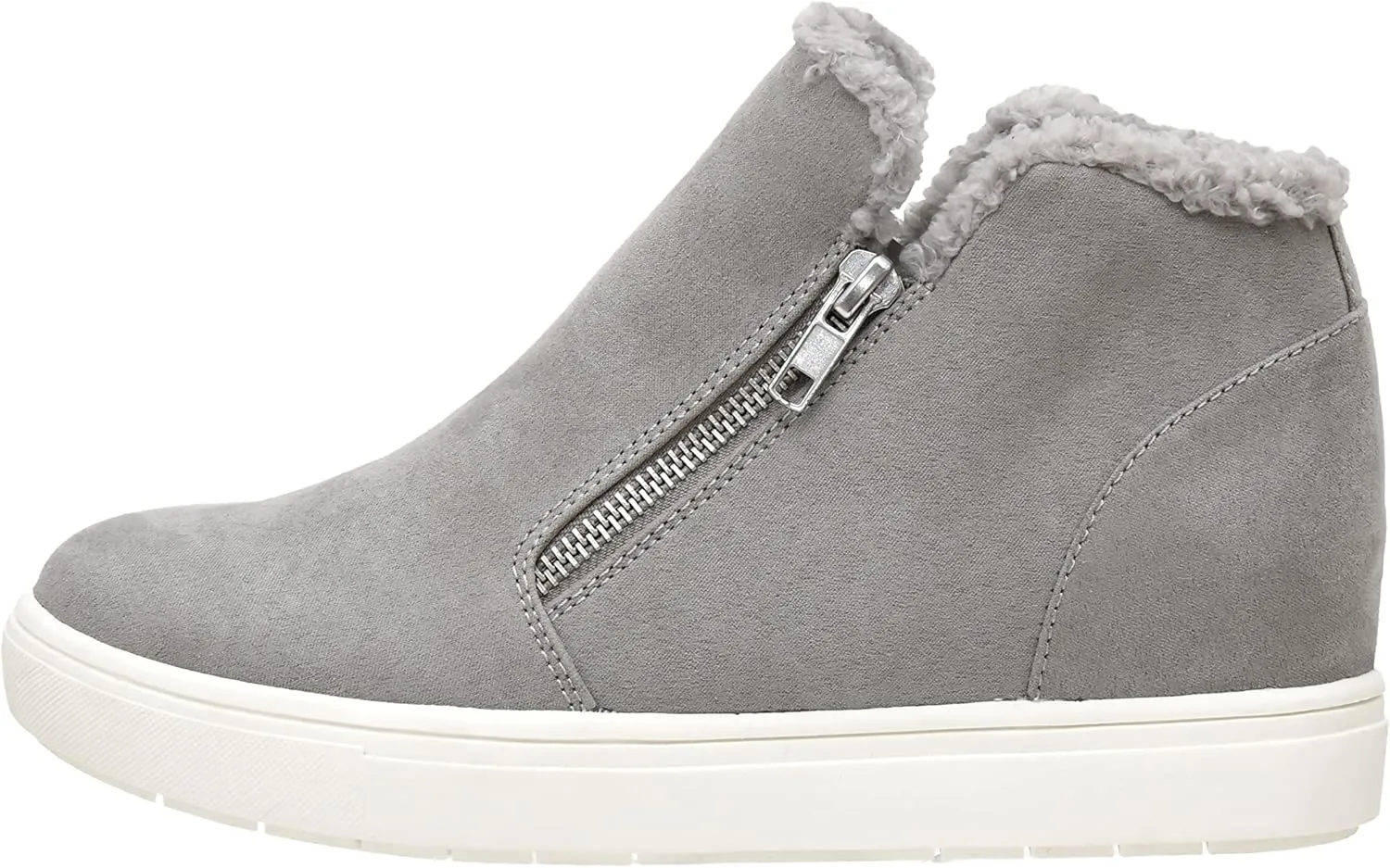 CUSHIONAIRE Women's Heaven Hidden Wedge Faux Shearling Sneaker  Memory Foam