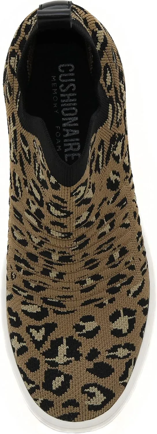 CUSHIONAIRE Women's Hoyt Knit Hidden Wedge Sneaker  Memory Foam & Wide Width Available