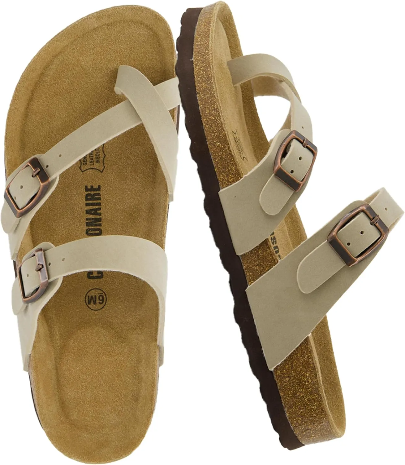 CUSHIONAIRE Women's Luna Cork Footbed Sandal With  Comfort