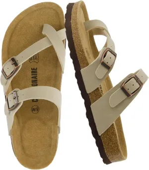 CUSHIONAIRE Women's Luna Cork Footbed Sandal With  Comfort
