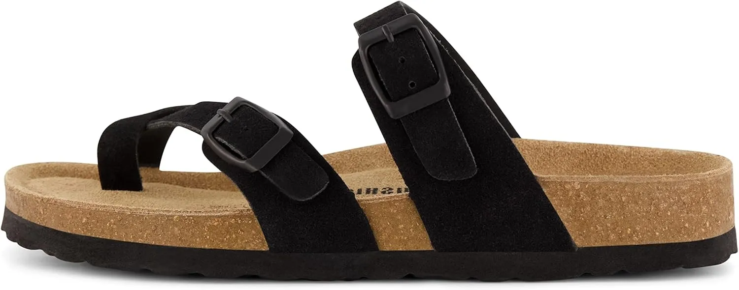 CUSHIONAIRE Women's Luna Cork Footbed Sandal With  Comfort